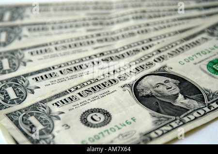 1 US Dollar currency note Stock Photo