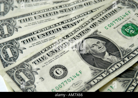 1 US Dollar currency note Stock Photo