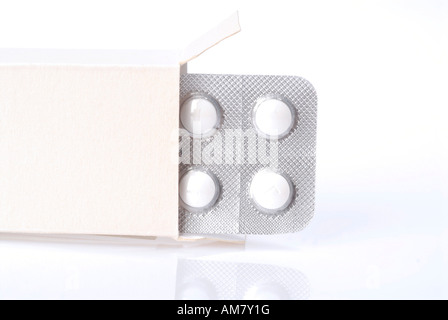 Pills in neutral packaging Stock Photo