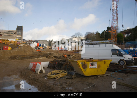 St Austell town centre as work starts on the redevelopment 2007 Stock Photo