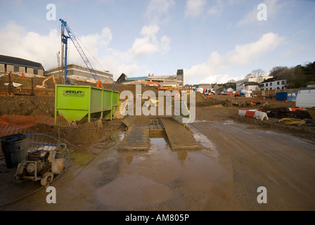 St Austell town centre as work starts on the redevelopment 2007 Stock Photo