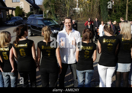 Big reception for german boxer Henry Maske in his home town after his comeback, Overath, North Rhine-Westphalia, Germany Stock Photo