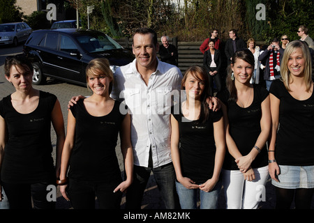 Big reception for german boxer Henry Maske in his home town after his comeback, Overath, North Rhine-Westphalia, Germany Stock Photo
