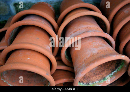 Terracotta or clay flower pots Stock Photo
