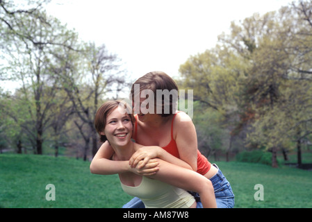 Sister's enjoying at park Stock Photo