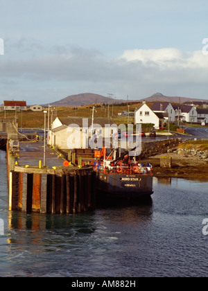 Ferry Terminal and Quay Lochmaddy Loch nam Madadh North Uist Outer Hebrides Western Isles Scotland United Kingdom Stock Photo