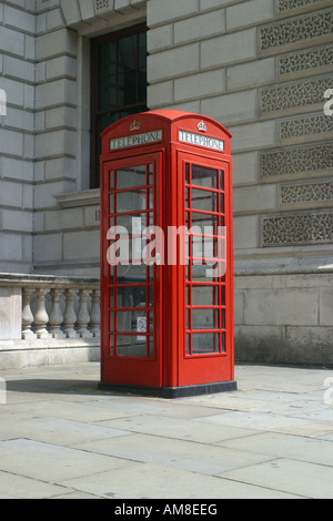 Iconic London Red Phone Booth United Kingdom Stock Photo