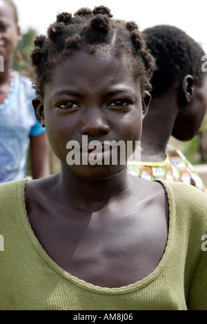 Fada N Gourma Burkina Faso August 23rd 2005 Portrait of a girl from Oue with tribal scars Stock Photo