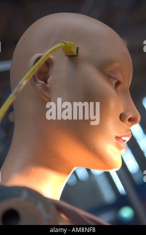 mannequin head connected to ethernet cable Stock Photo