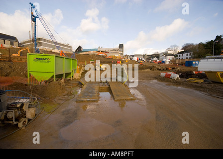 St Austell town centre as work starts on the redevelopment 2007 Stock Photo