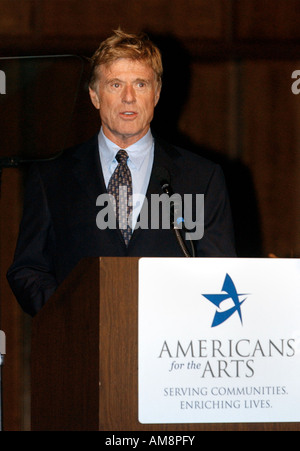 Robert Redford walks on stage at the American for the Arts 16th annual Nancy Hanks Lecture on Arts and Public Policy in Washingt Stock Photo