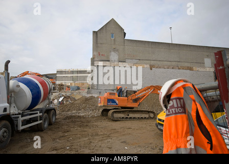 St Austell town centre as work starts on the redevelopment 2007 Stock Photo