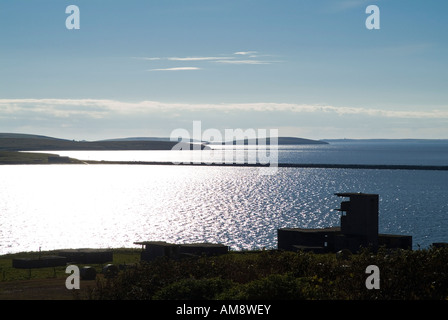 dh Churchill Barriers HOLM ORKNEY Graemeshall sea defense gun position overlooking first barrier naval history ww2 world war two 2 british scapa flow Stock Photo