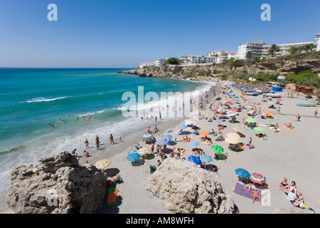 Nerja Malaga Province Costa del Sol Spain Playa de El Salon Stock Photo