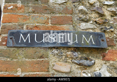 Museum sign at Bishop Bonners Cottage in Dereham, Norfolk. Stock Photo