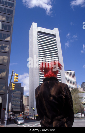 Girl With Red Hair Boston MA Stock Photo