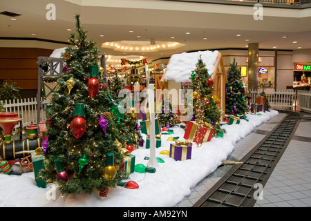 USA Wisconsin Milwaukee Christmas decorations at a shopping mall Stock