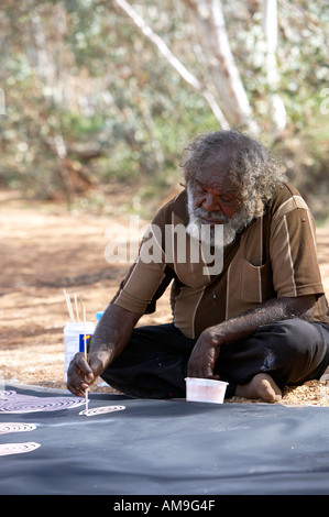 Aboriginal artist Ronnie Alice Springs Australia Stock Photo