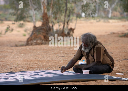 Aboriginal artist Ronnie Alice Springs Australia Stock Photo