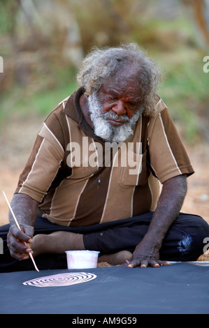 Aboriginal artist Ronnie Alice Springs Australia Stock Photo