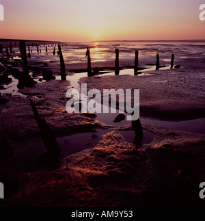 sunset over the shore seasalter whitstable kent Stock Photo