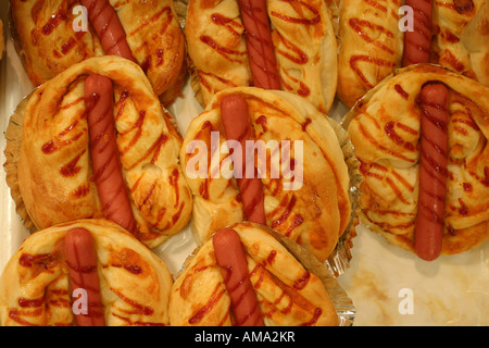 Chinese products and supermarket Clean designs and full shelves with interesting packaging Stock Photo