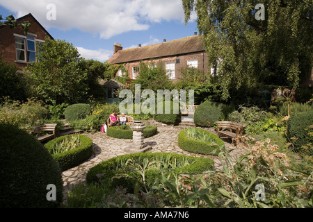 UK Dorset Poole Old Town Quay High Street Scaplens Court Garden Stock Photo