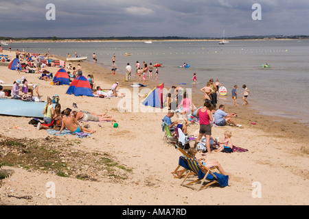 UK Dorset Studland Bay West Beach crowds of visitors Stock Photo