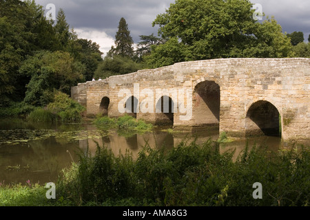 West Sussex South Downs Arun Valley Stopham old bridge over River Arun Stock Photo