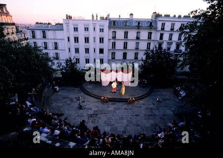 France, Paris, Les Arenes de Montmartre on Rue Chappe, open air theatre Stock Photo