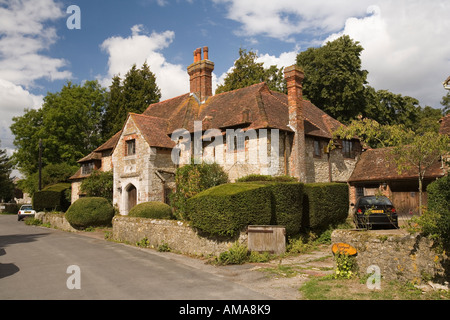 West Sussex South Downs Amberley Village Church Road substantial house Stock Photo