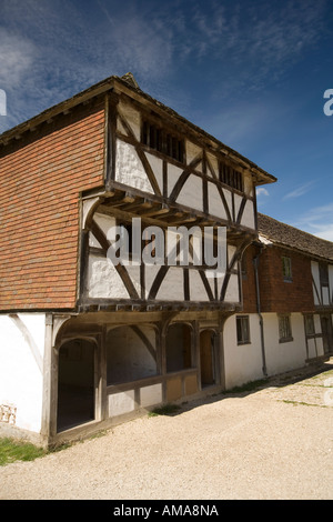 West Sussex Singleton Weald and Downland Museum reconstructed medieval shop from Horsham Stock Photo