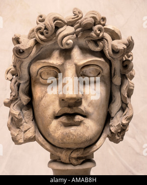 Mask of Medusa, from the Temple of Venus  Roma , Rome, New Wing, Vatican, Museums, Italy, Stock Photo