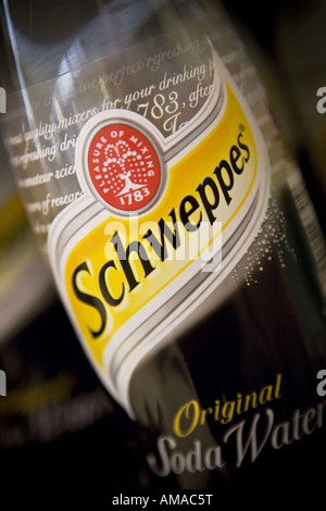 Cadbury Schweppes bottle of soda water Stock Photo