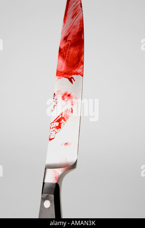 A knife with blood on it Stock Photo
