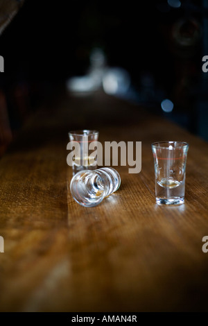 Three Empty Glass Stock Photo - Alamy