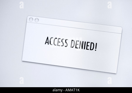 Access denied message on a computer screen Stock Photo