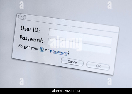 Password message on computer screen Stock Photo - Alamy