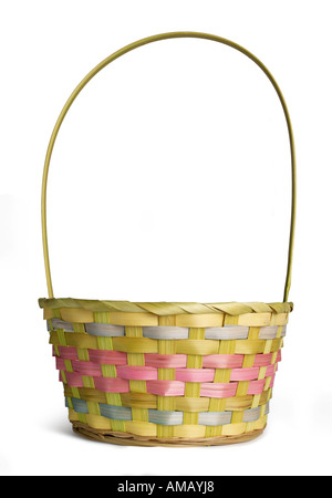 Empty Wicker Basket Stock Photo