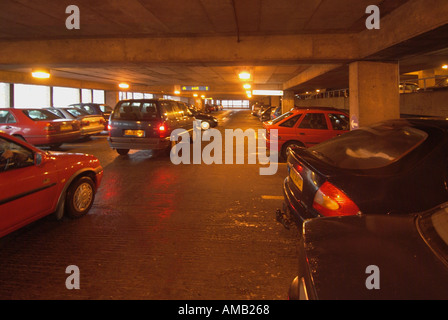 Chelmsford car drivers finding parking spaces within council run town centre shoppers multi storey car park Stock Photo