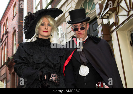 Goths at there annual meet at whitby North Yorkshire England in October 2007 Stock Photo