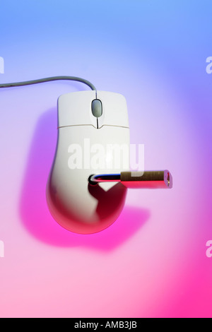 DEU, Germany : Symbolic photo, Internet and computer security. Computer mouse with lock Stock Photo