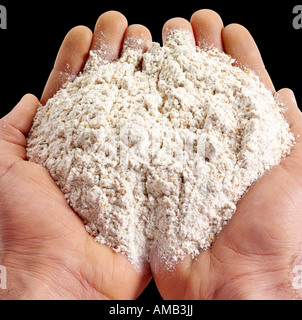 HANDFUL OF WHOLEMEAL FLOUR Stock Photo