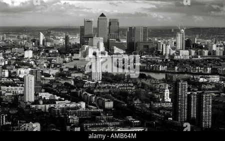 View of London from the top floor of the Gherkin Building in black and white. Picture by Patrick Steel patricksteel Stock Photo