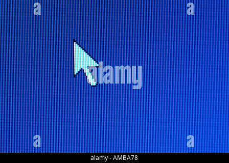 Mouse Pointer Arrow on a Computer Screen Stock Photo