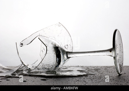 Broken drinking glass Stock Photo