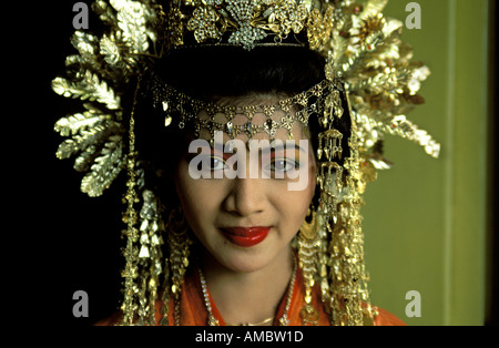 Portrait of a traditional Sumatran bride Stock Photo