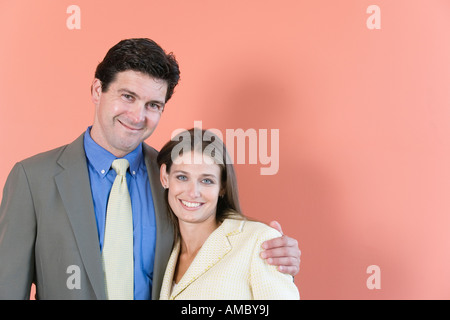 Portrait of a young couple smiling. Stock Photo