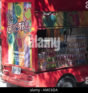 Beverage truck on the streets of the Cancun Mexico Mayan Riviera Stock Photo