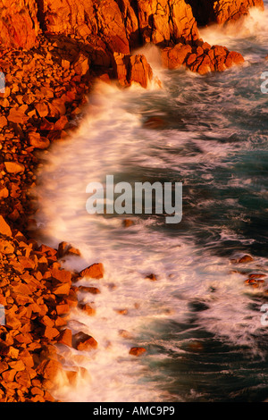 Waves on Rocky Shoreline, Victoria, Australia Stock Photo